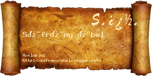 Sáfrány Ábel névjegykártya